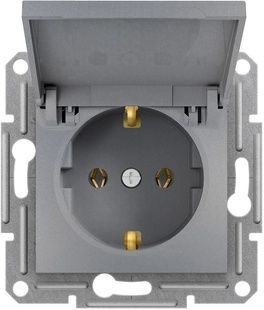 Розетка Z с крішкой сталь Asfora EPH3100162 40548 фото