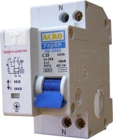 Диференційний автоматичний вимикач АсКО-ДВ-2002 25А 2р 10мм 05495 фото