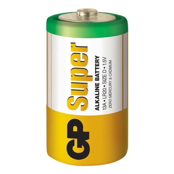 Батарейка GP SUPER ALKALINE 1,5V солевая,13A-S2, LR20 D 38107 фото