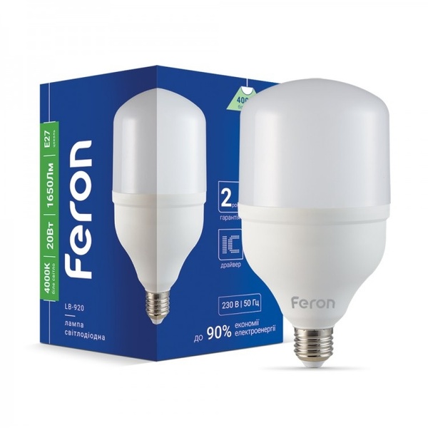 Світлодіодна лампа Feron LB-920 20Вт E27 4000K 49503 фото