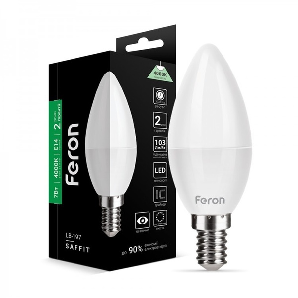 Лампа Feron LED LB-197 С37 230V 7W 700Lm E14 4000K 36131 фото