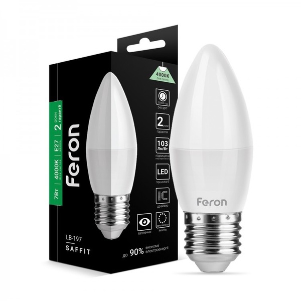 Лампа Feron LED LB-197 С37 230V 7W 700Lm E27 4000K 36132 фото